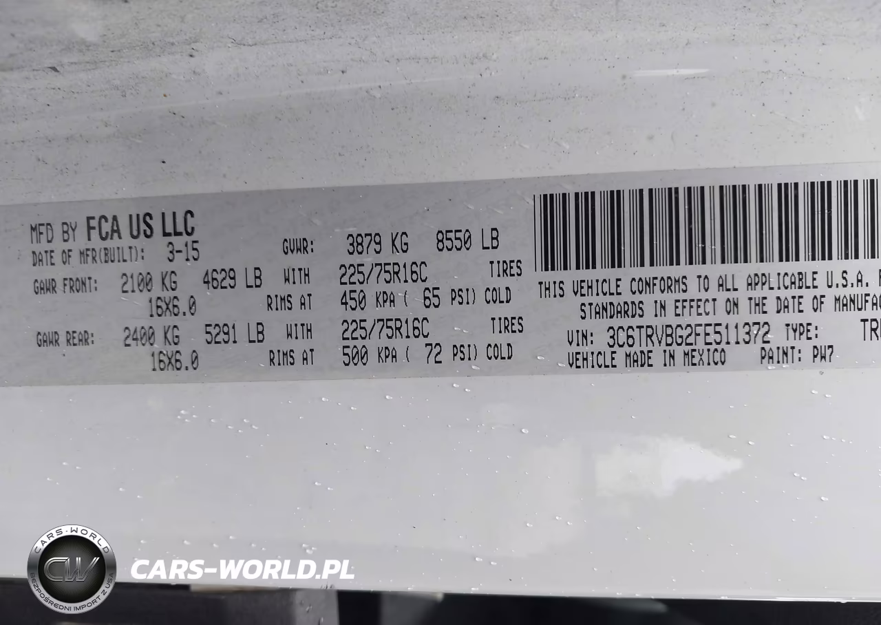 2015 Ram Promaster 1500 VIN:3C6TRVBG2FE511372 - 9