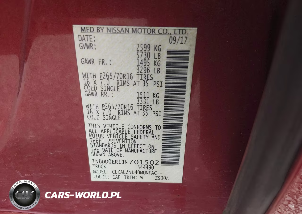 2018 Nissan Frontier Sv VIN:1N6DD0ER1JN701502 - 9