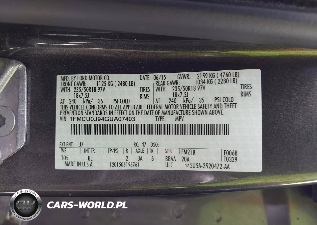 2016 Ford Escape Titanium VIN:1FMCU0J94GUA07403 - 9