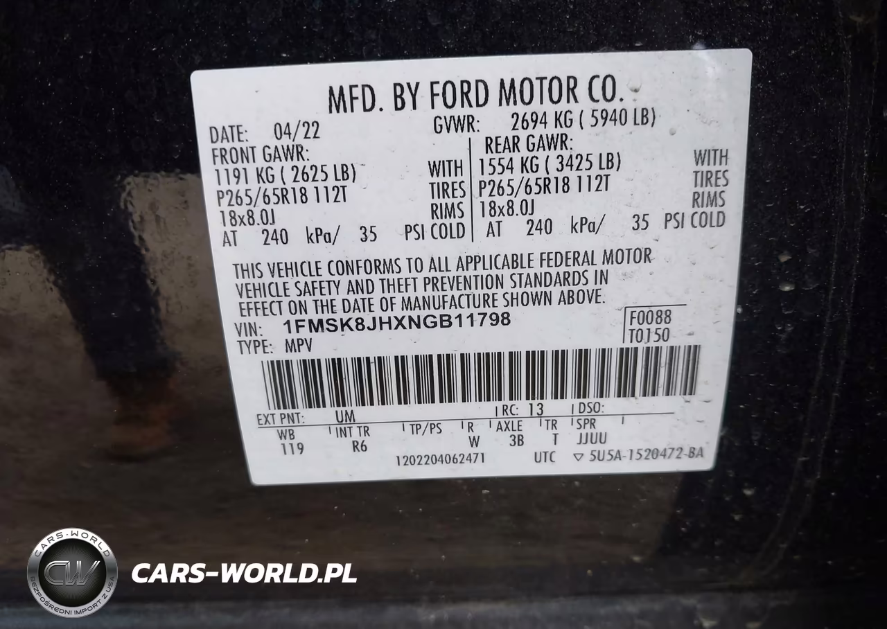 2022 Ford Explorer Timberline VIN:1FMSK8JHXNGB11798 - 9