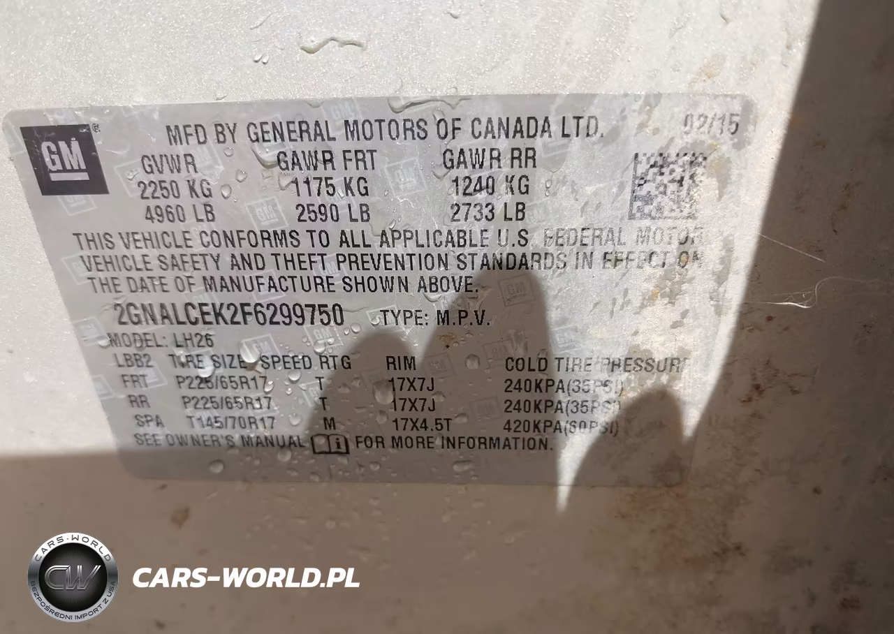 2015 Chevrolet Equinox 2Lt VIN:2GNALCEK2F6299750 - 9