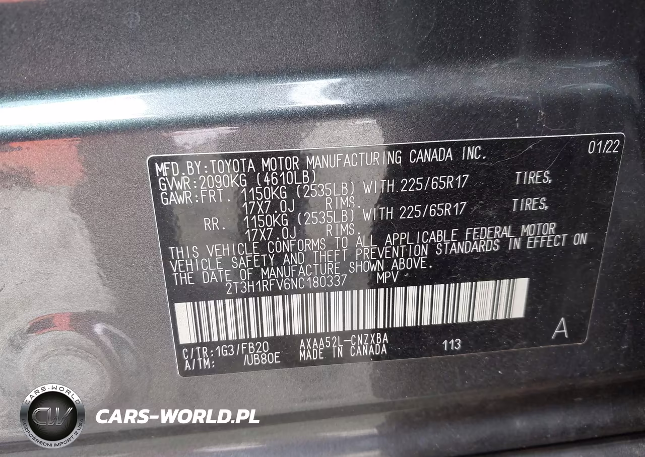 2022 Toyota Rav4 Le VIN:2T3H1RFV6NC180337 - 9