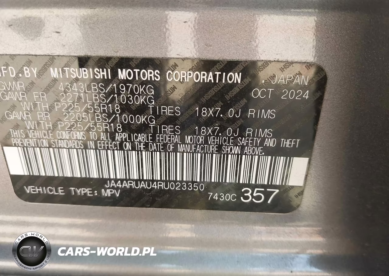 2024 Mitsubishi Outlander Sport 2.0 Se Awc VIN:JA4ARUAU4RU023350 - 9