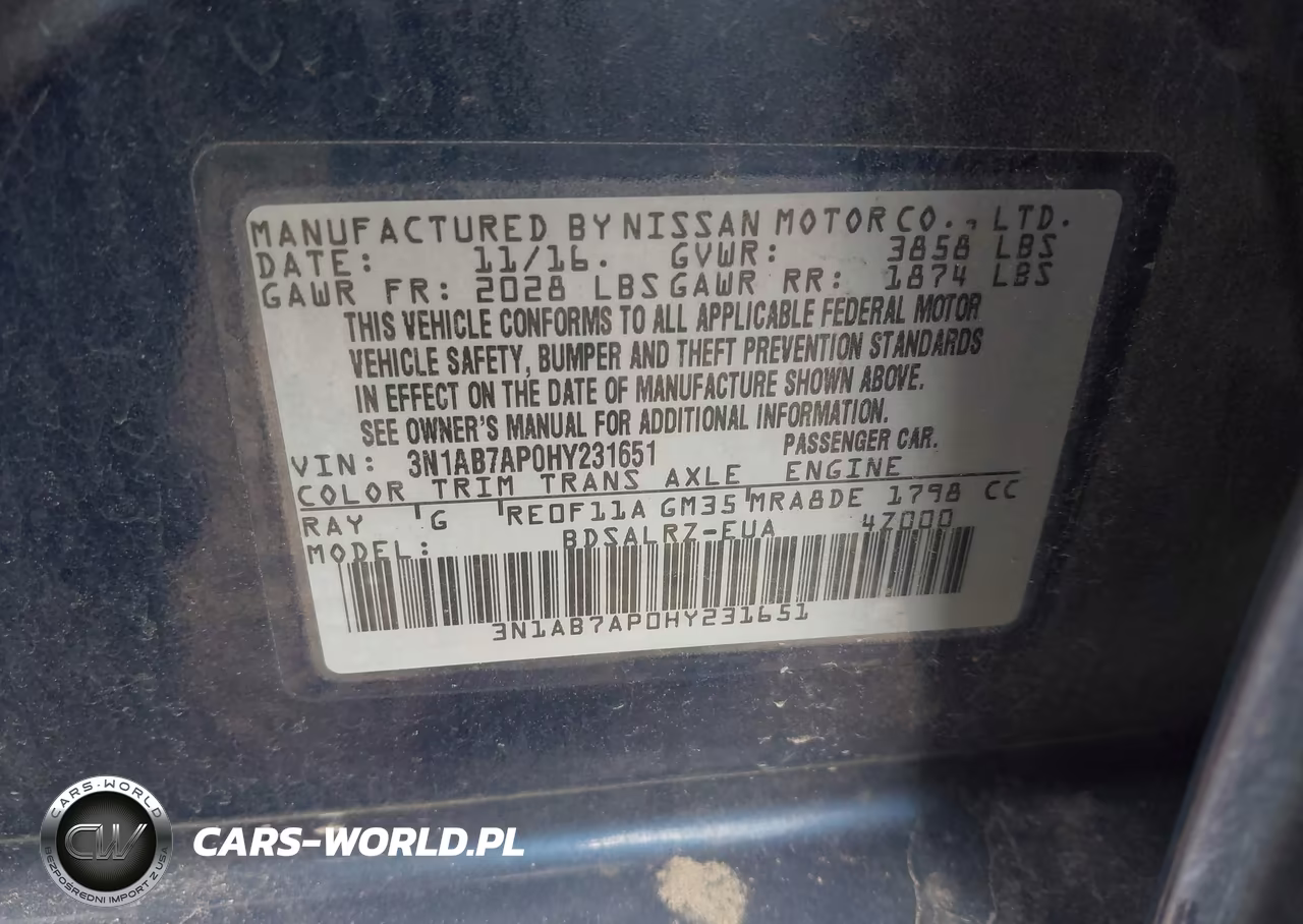 2017 Nissan Sentra Sr VIN:3N1AB7AP0HY231651 - 9