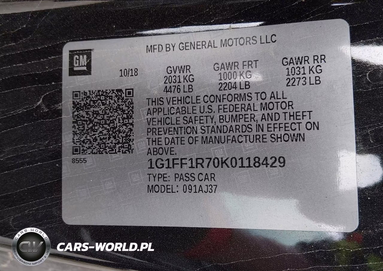 2019 Chevrolet Camaro 1Ss VIN:1G1FF1R70K0118429 - 9