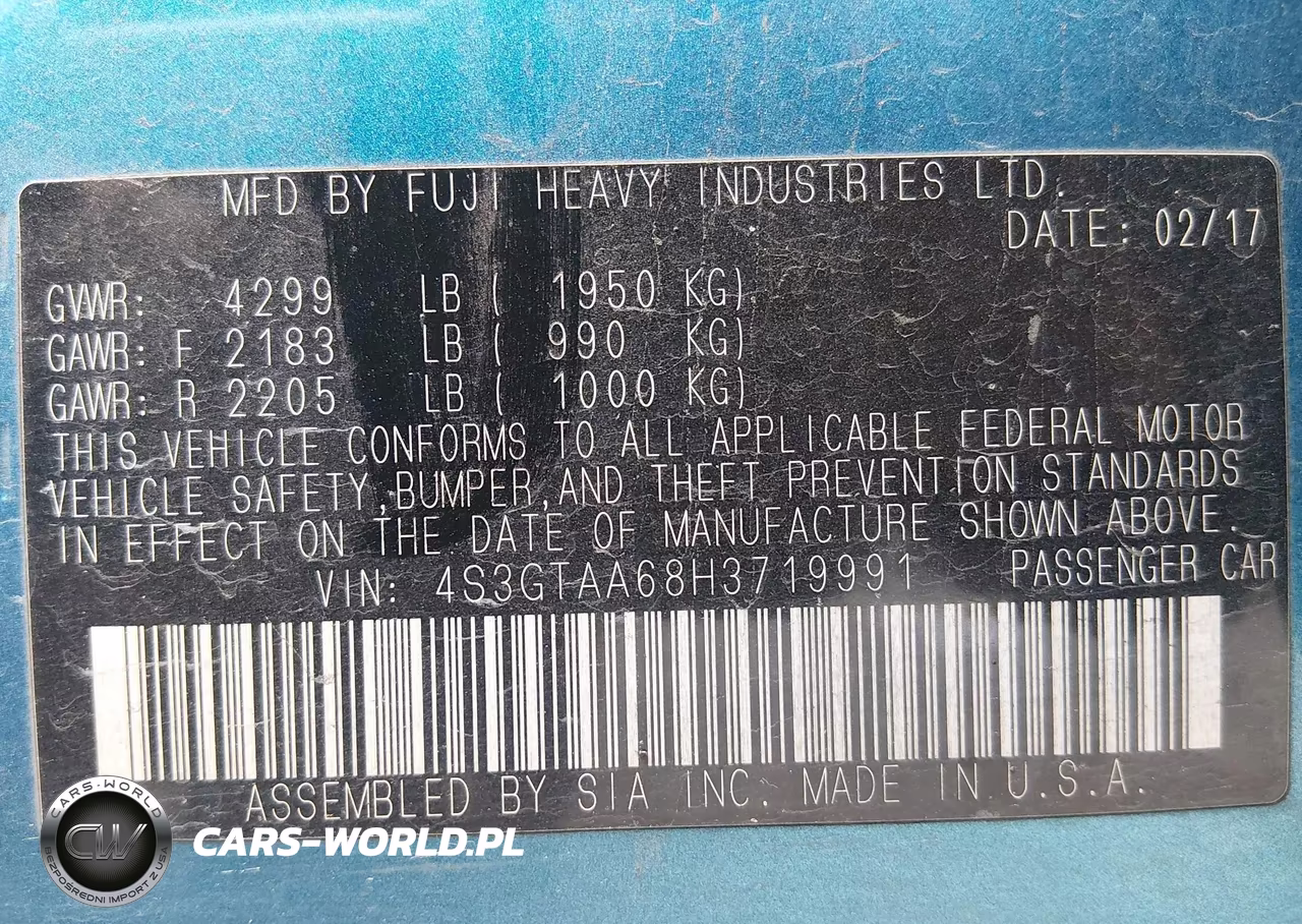 2017 Subaru Impreza 2.0I VIN:4S3GTAA68H3719991 - 9
