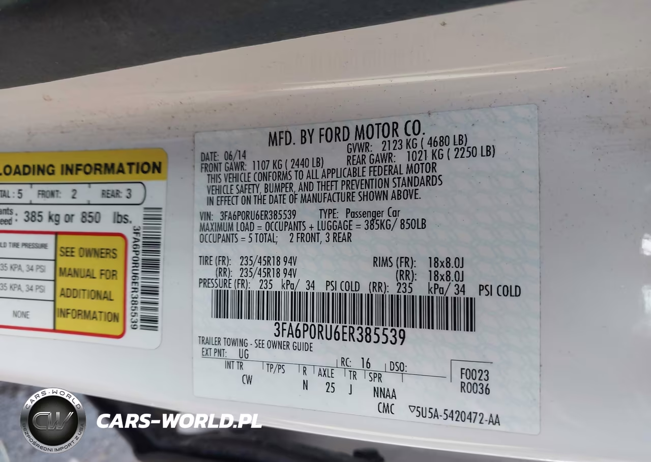 2014 Ford Fusion Hybrid Titanium VIN:3FA6P0RU6ER385539 - 9