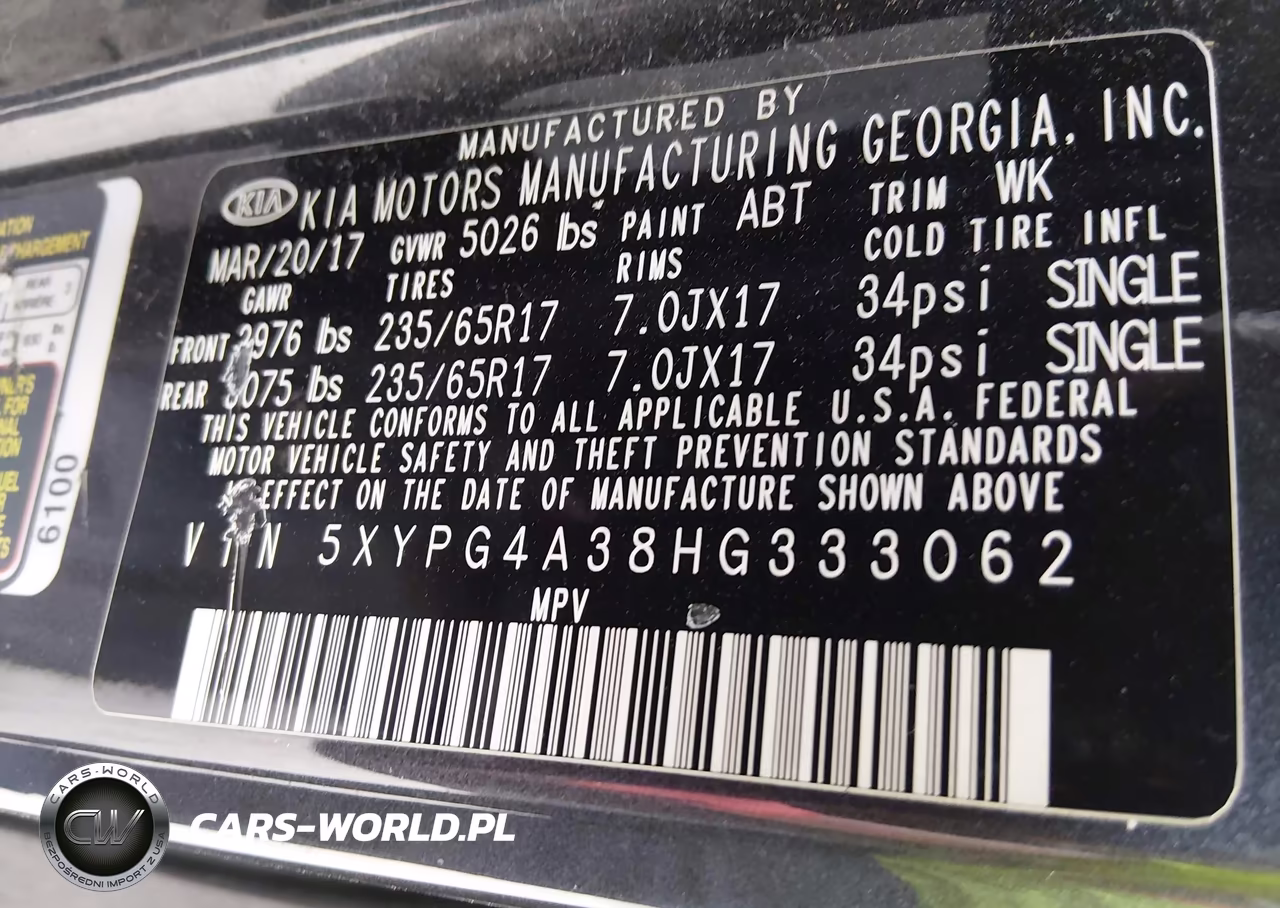 2017 Kia Sorento 2.4L Lx VIN:5XYPG4A38HG333062 - 9