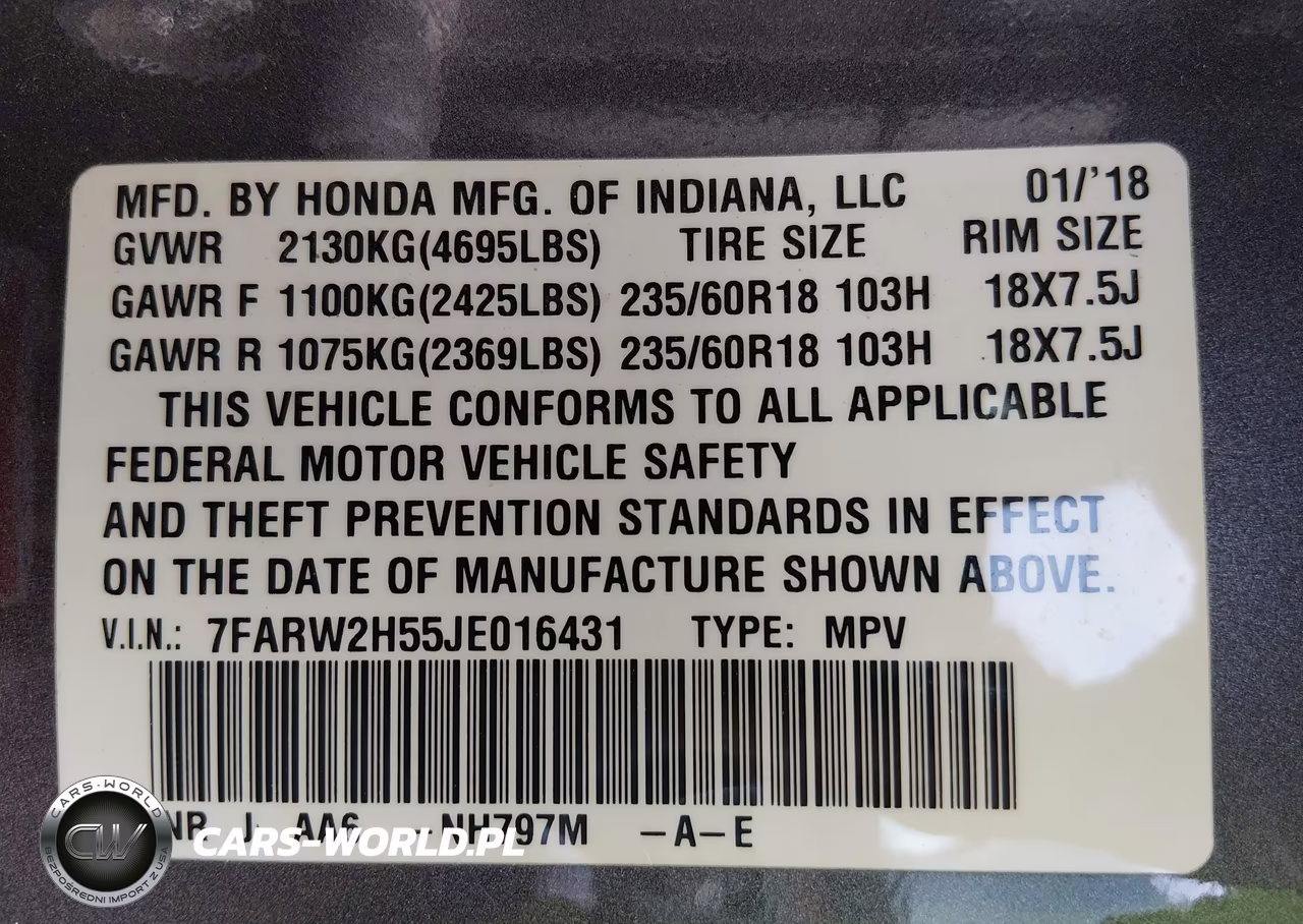 2018 Honda Cr-V Ex VIN:7FARW2H55JE016431 - 9