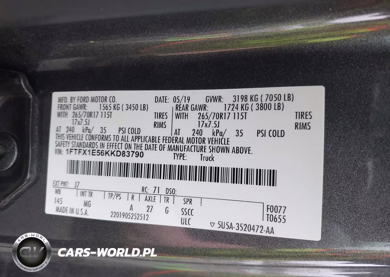 2019 Ford F-150 Xlt VIN:1FTFX1E56KKD83790 - 9