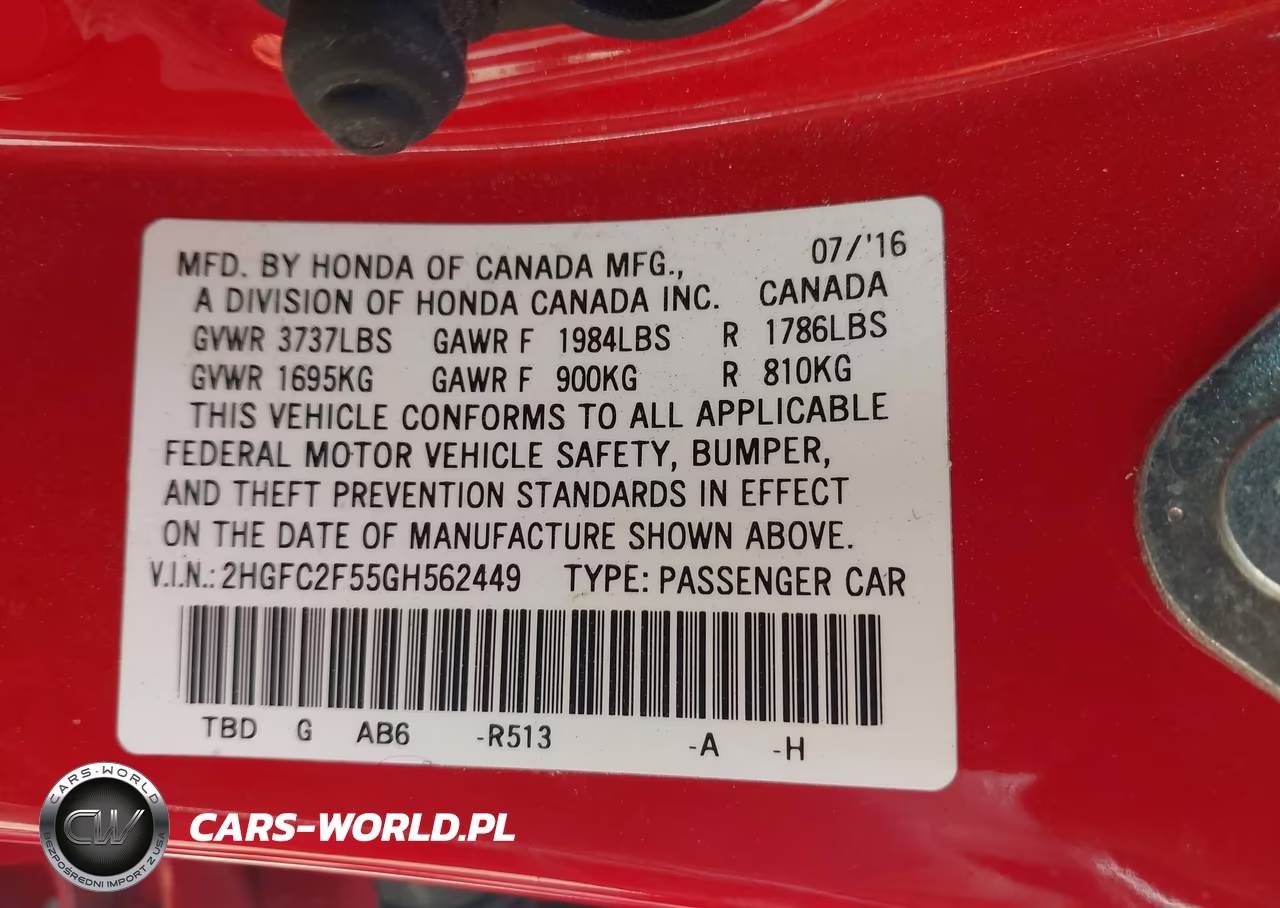 2016 Honda Civic Lx VIN:2HGFC2F55GH562449 - 9