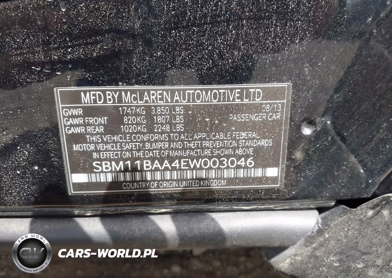 2014 Mclaren Mp4-12C VIN:SBM11BAA4EW003046 - 9