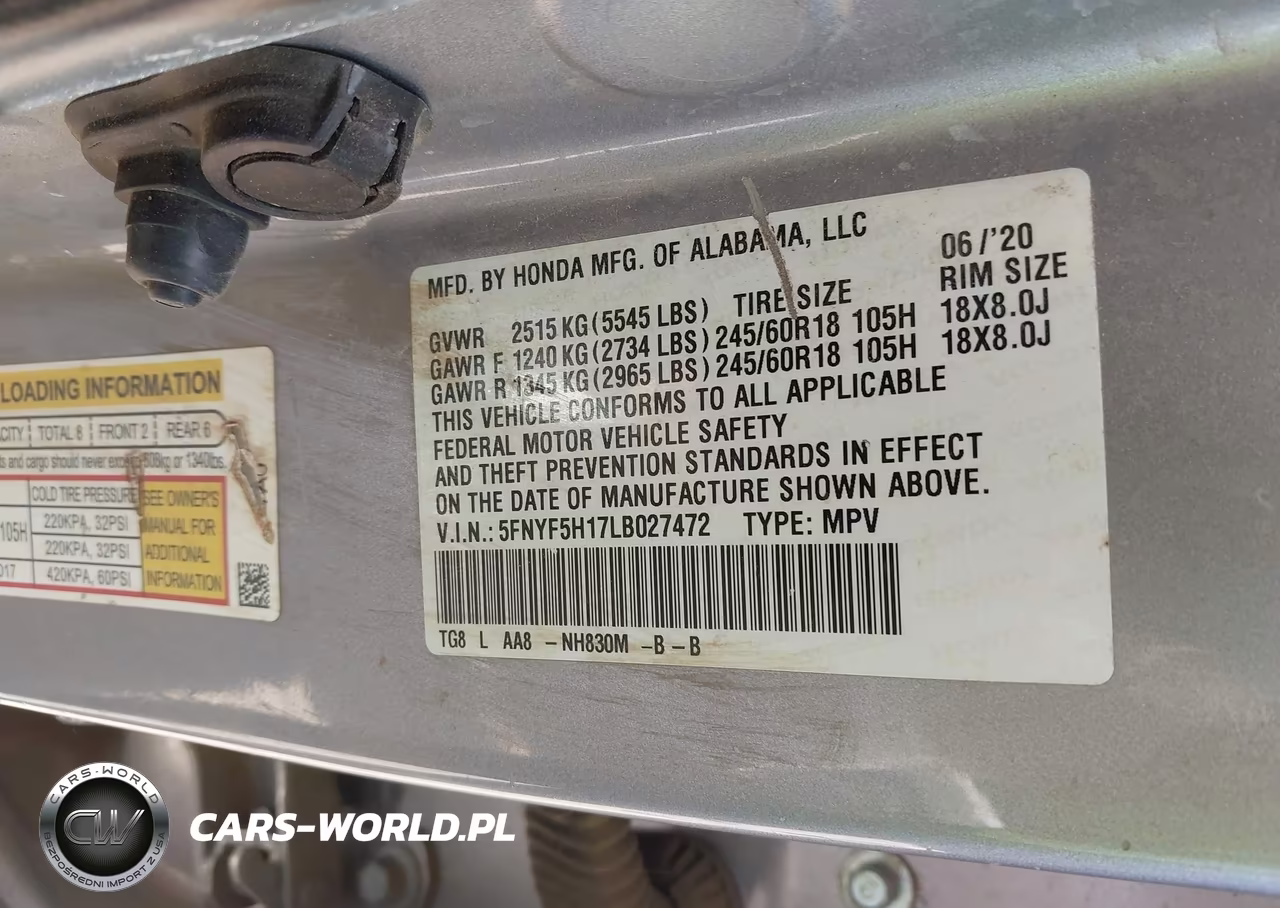 2020 Honda Pilot 2Wd Lx VIN:5FNYF5H17LB027472 - 9