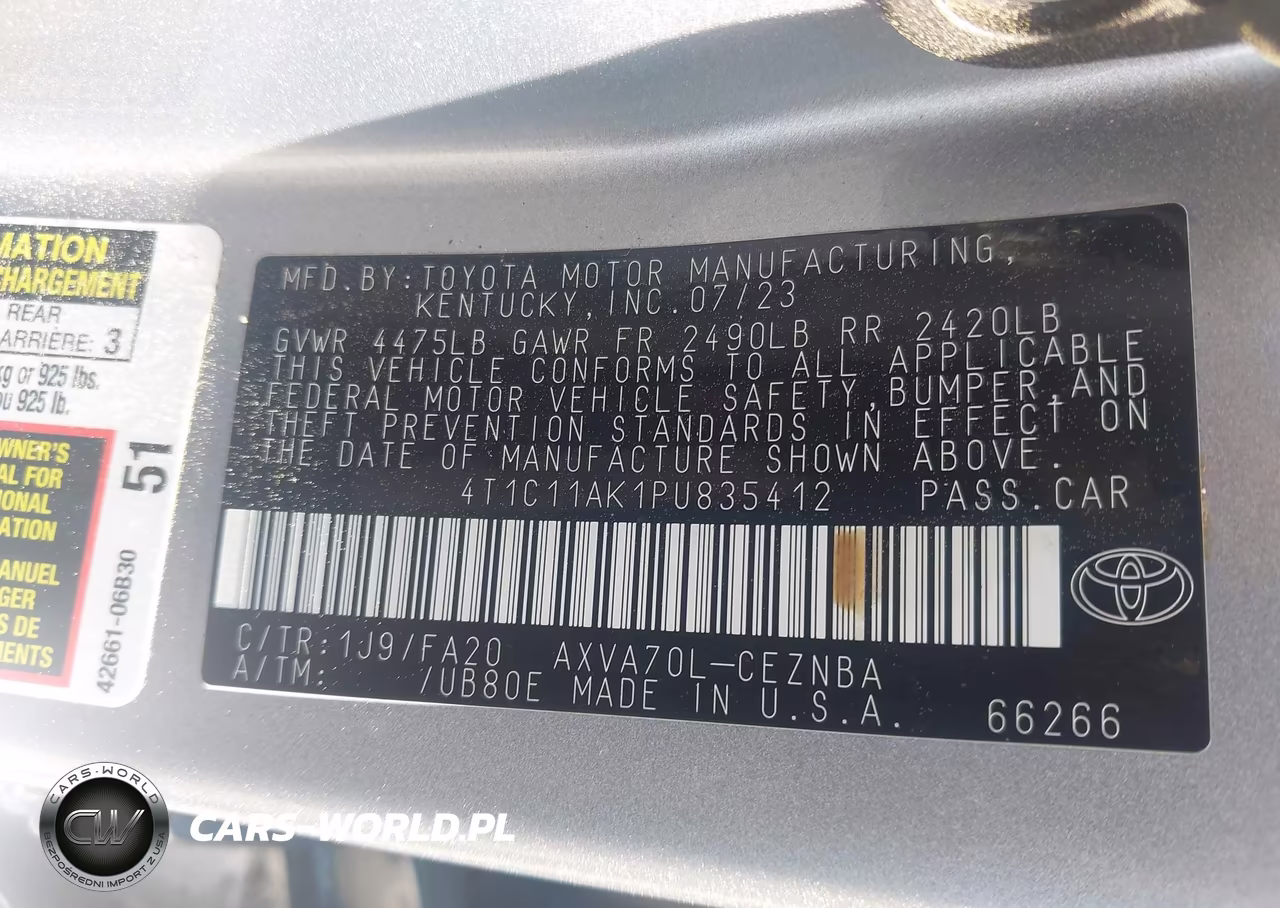 2023 Toyota Camry Le VIN:4T1C11AK1PU835412 - 9