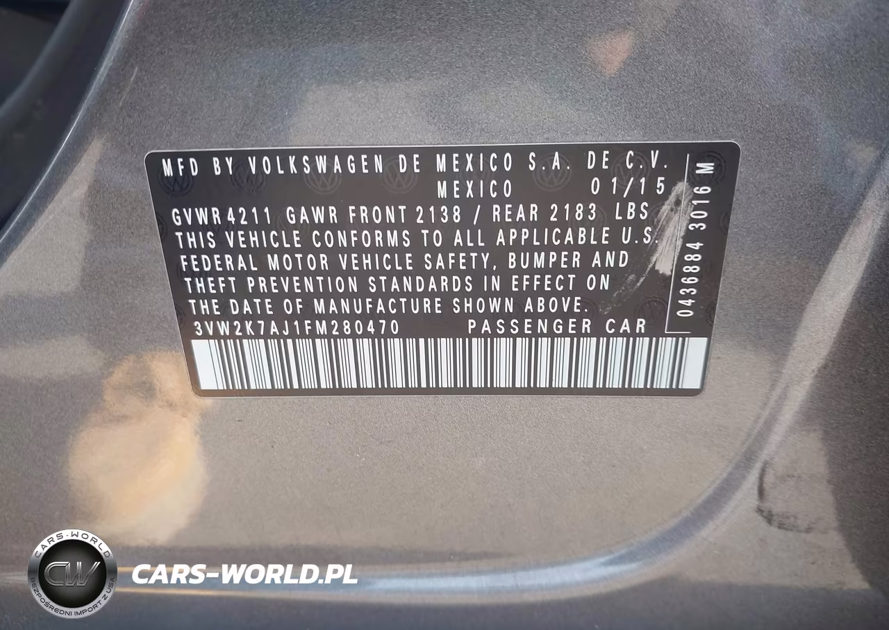 2015 Volkswagen Jetta 2.0L S VIN:3VW2K7AJ1FM280470 - 9