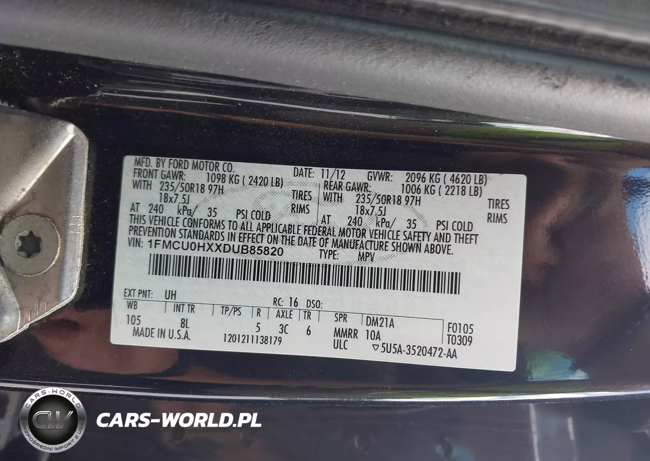 2013 Ford Escape Sel VIN:1FMCU0HXXDUB85820 - 9