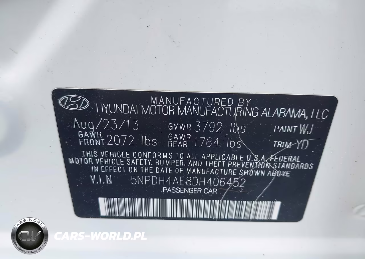 2013 Hyundai Elantra Limited VIN:5NPDH4AE8DH406452 - 9