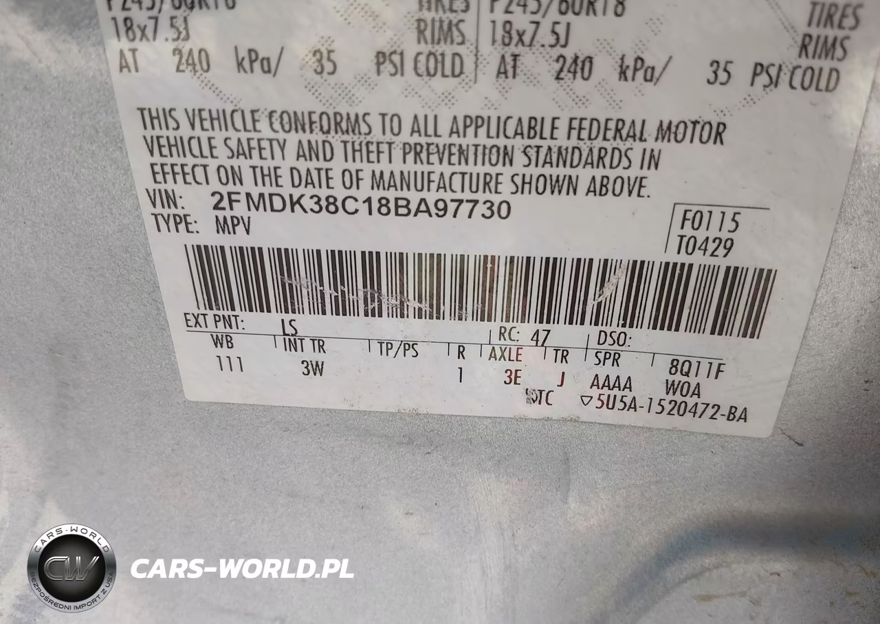 2008 Ford Edge Sel VIN:2FMDK38C18BA97730 - 9