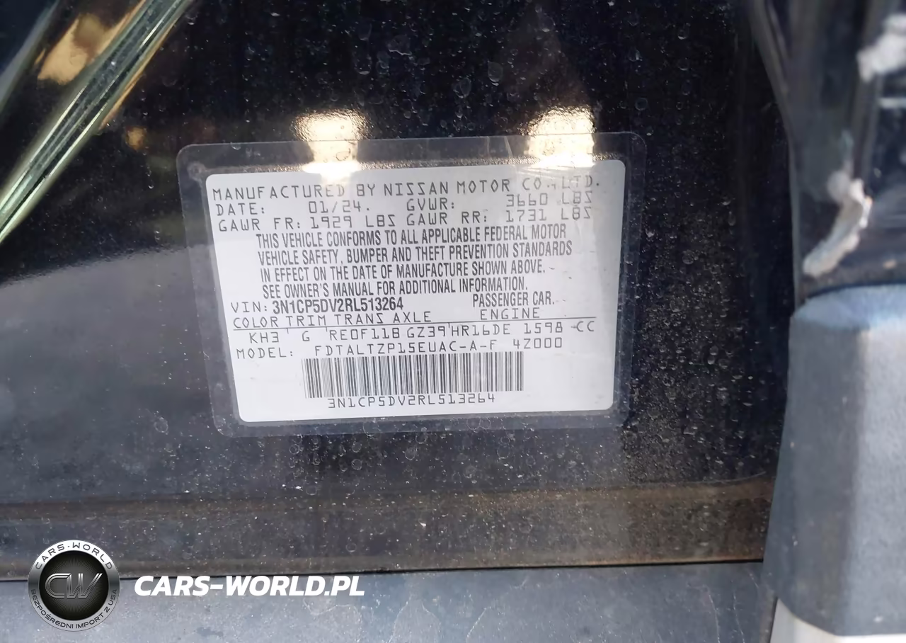 2024 Nissan Kicks Sr Xtronic Cvt VIN:3N1CP5DV2RL513264 - 9