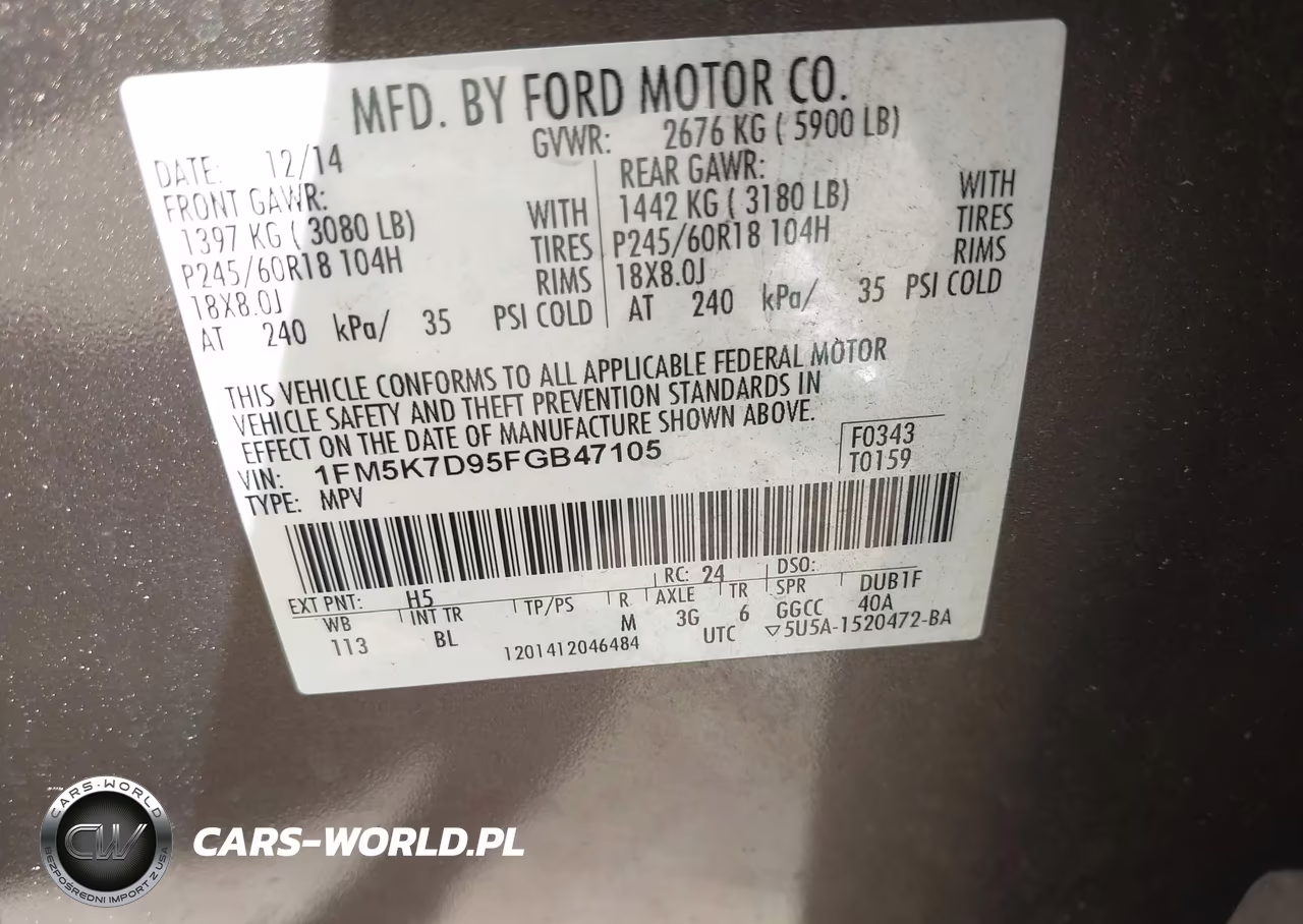 2015 Ford Explorer Xlt VIN:1FM5K7D95FGB47105 - 9