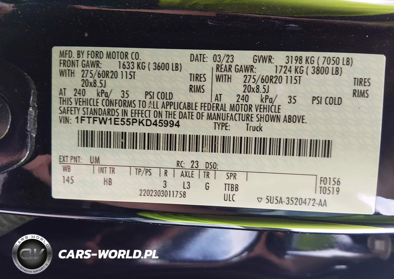 2023 Ford F-150 Lariat VIN:1FTFW1E55PKD45994 - 9