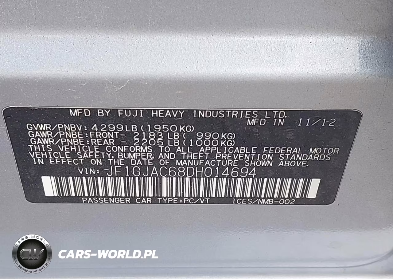 2013 Subaru Impreza 2.0I Premium VIN:JF1GJAC68DH014694 - 9