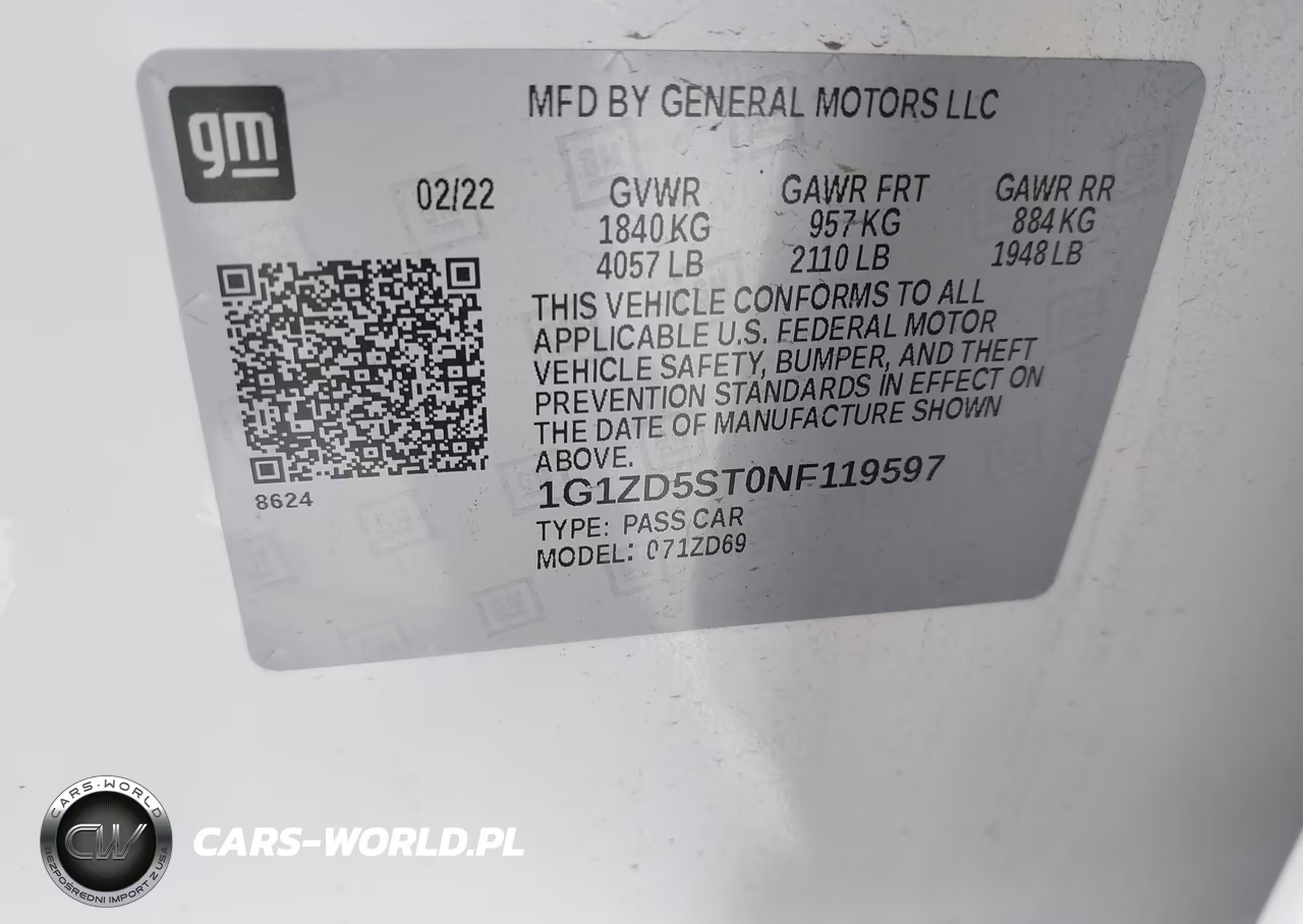 2022 Chevrolet Malibu Fwd Lt VIN:1G1ZD5ST0NF119597 - 9