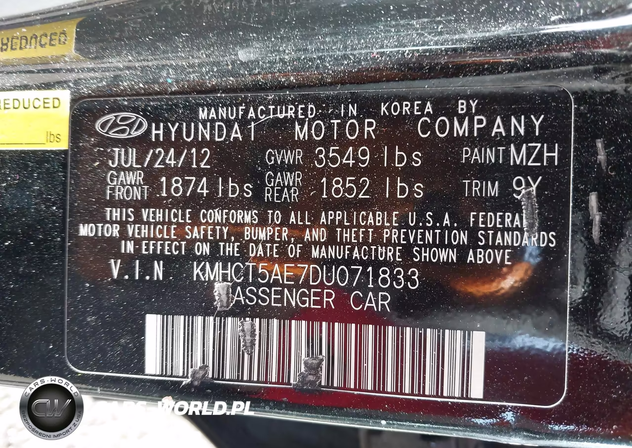2013 Hyundai Accent Gs VIN:KMHCT5AE7DU071833 - 9