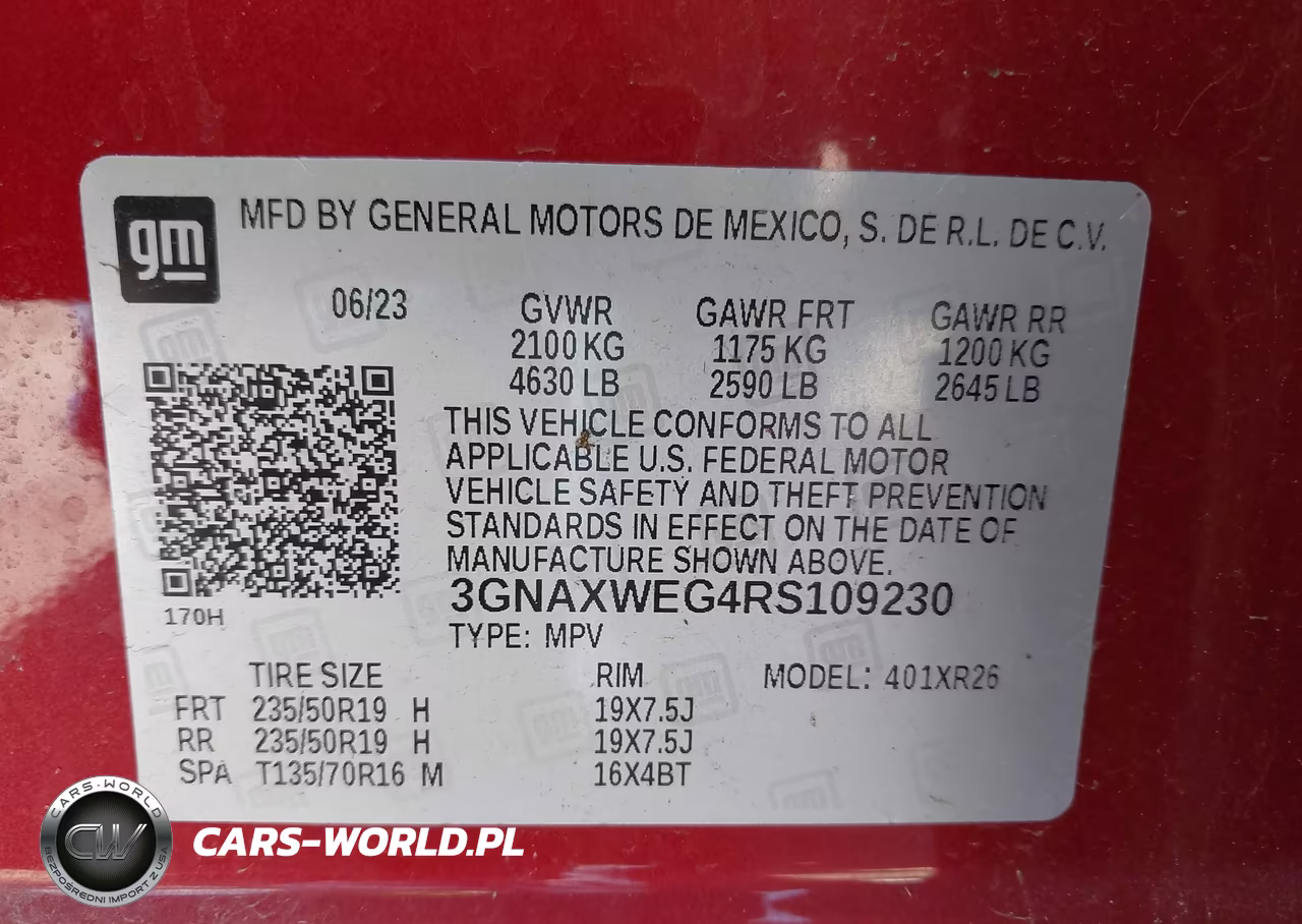 2024 Chevrolet Equinox Awd Rs VIN:3GNAXWEG4RS109230 - 9