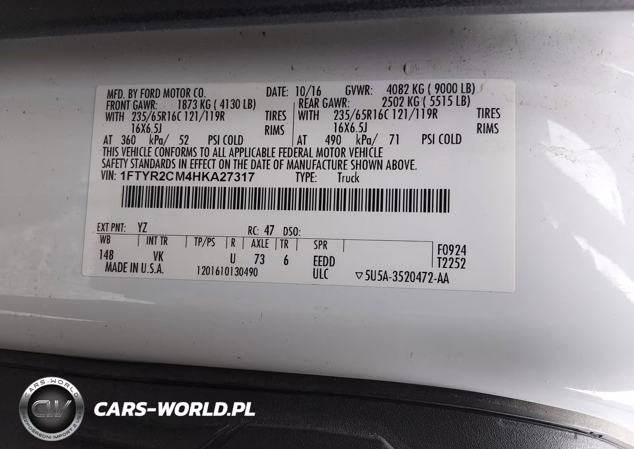 2017 Ford Transit-250 VIN:1FTYR2CM4HKA27317 - 9