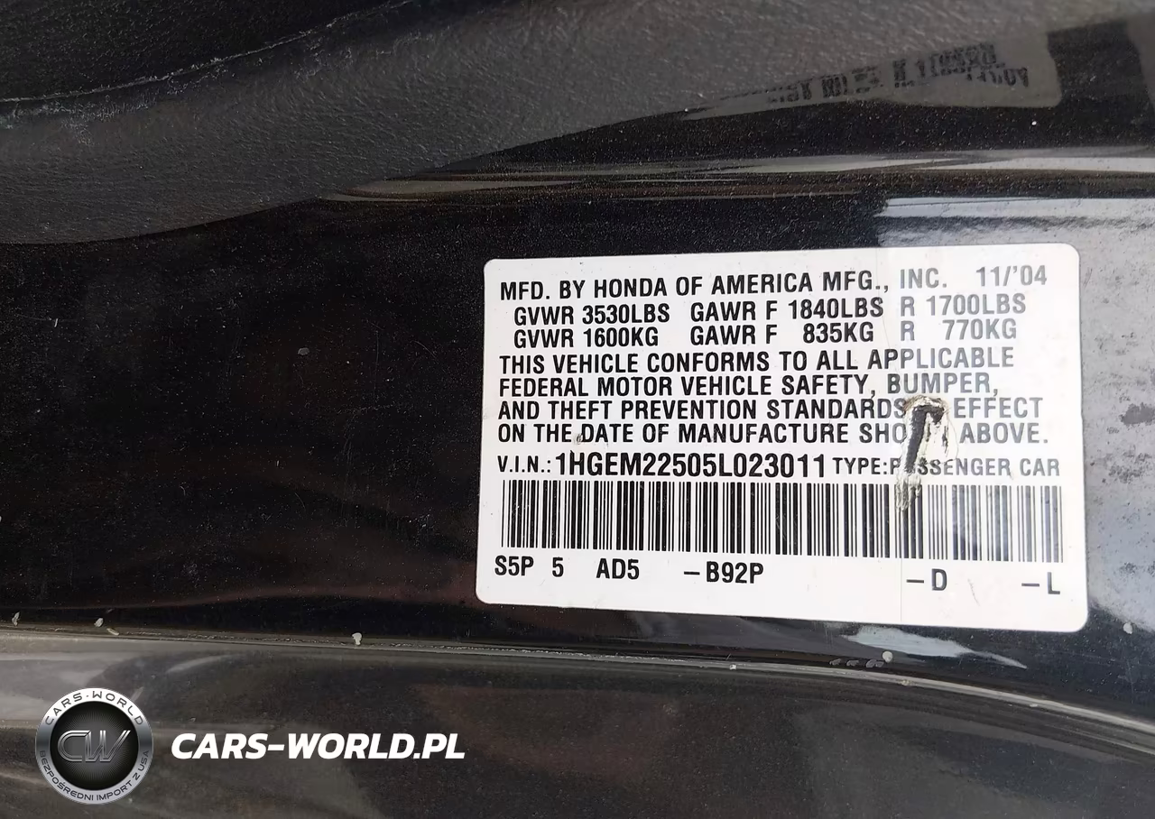 2005 Honda Civic Lx VIN:1HGEM22505L023011 - 9