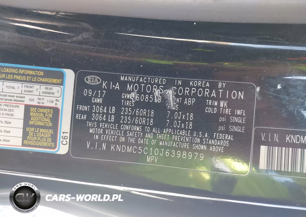 2018 Kia Sedona Sx VIN:KNDMC5C10J6398979 - 9