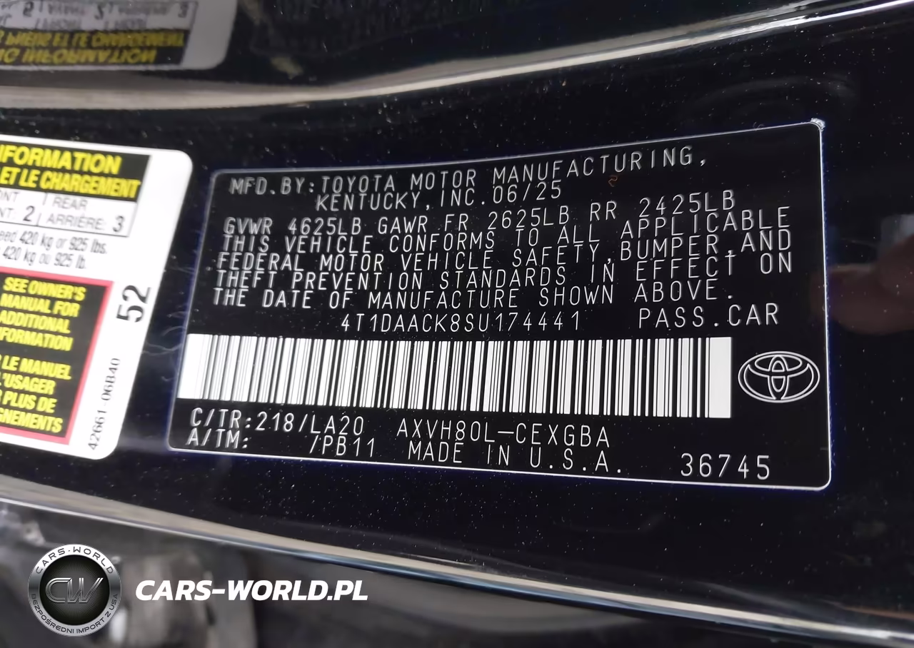 2025 Toyota Camry Xle VIN:4T1DAACK8SU174441 - 9