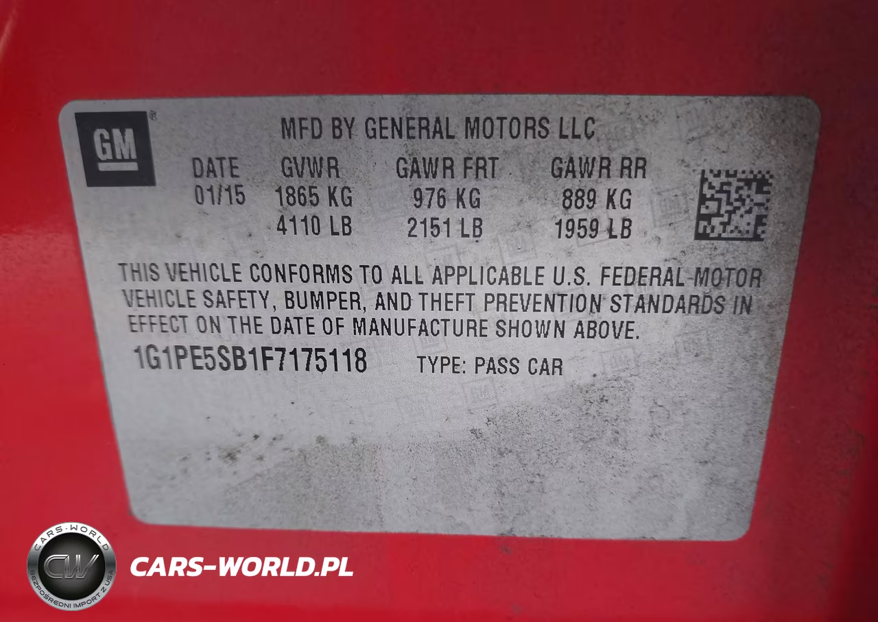2015 Chevrolet Cruze 2Lt Auto VIN:1G1PE5SB1F7175118 - 9