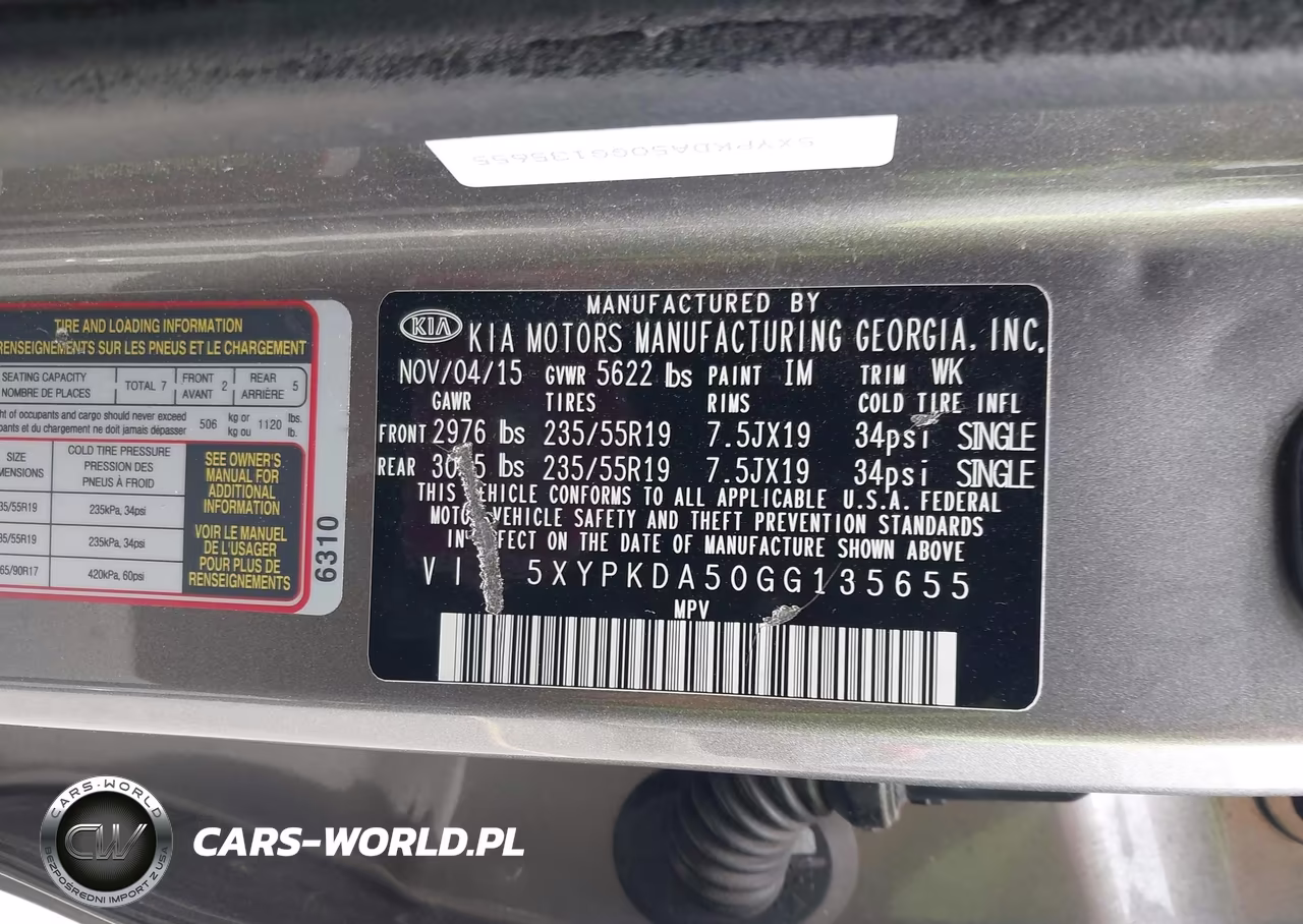 2016 Kia Sorento 3.3L Sx VIN:5XYPKDA50GG135655 - 9