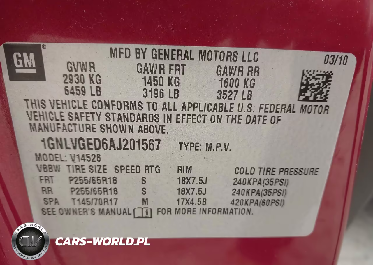 2010 Chevrolet Traverse Lt VIN:1GNLVGED6AJ201567 - 9