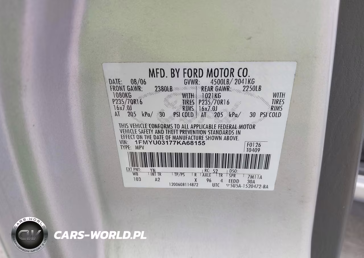 2007 Ford Escape Xlt-Xlt Sport VIN:1FMYU03177KA68155 - 9
