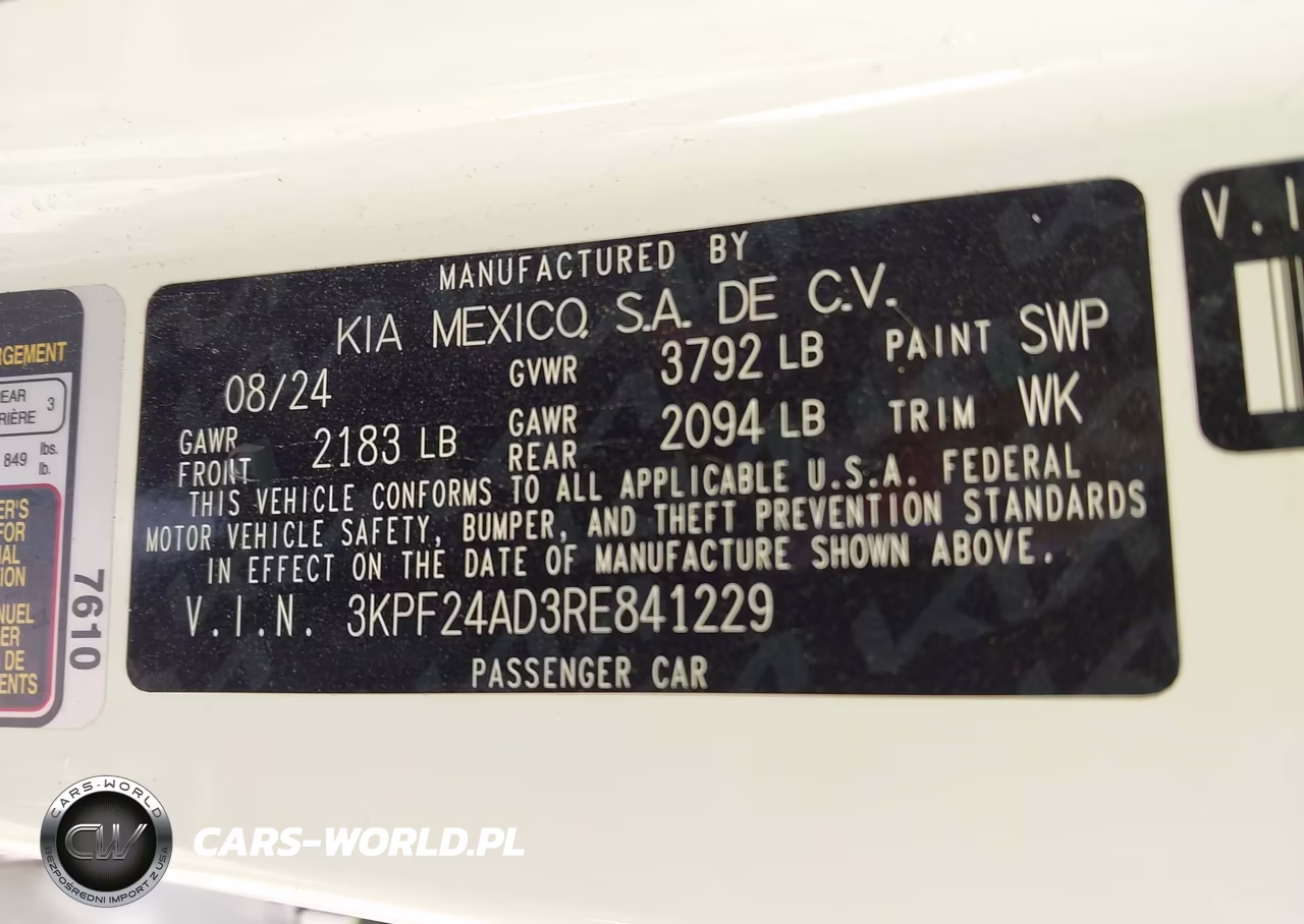 2024 Kia Forte Lxs VIN:3KPF24AD3RE841229 - 9