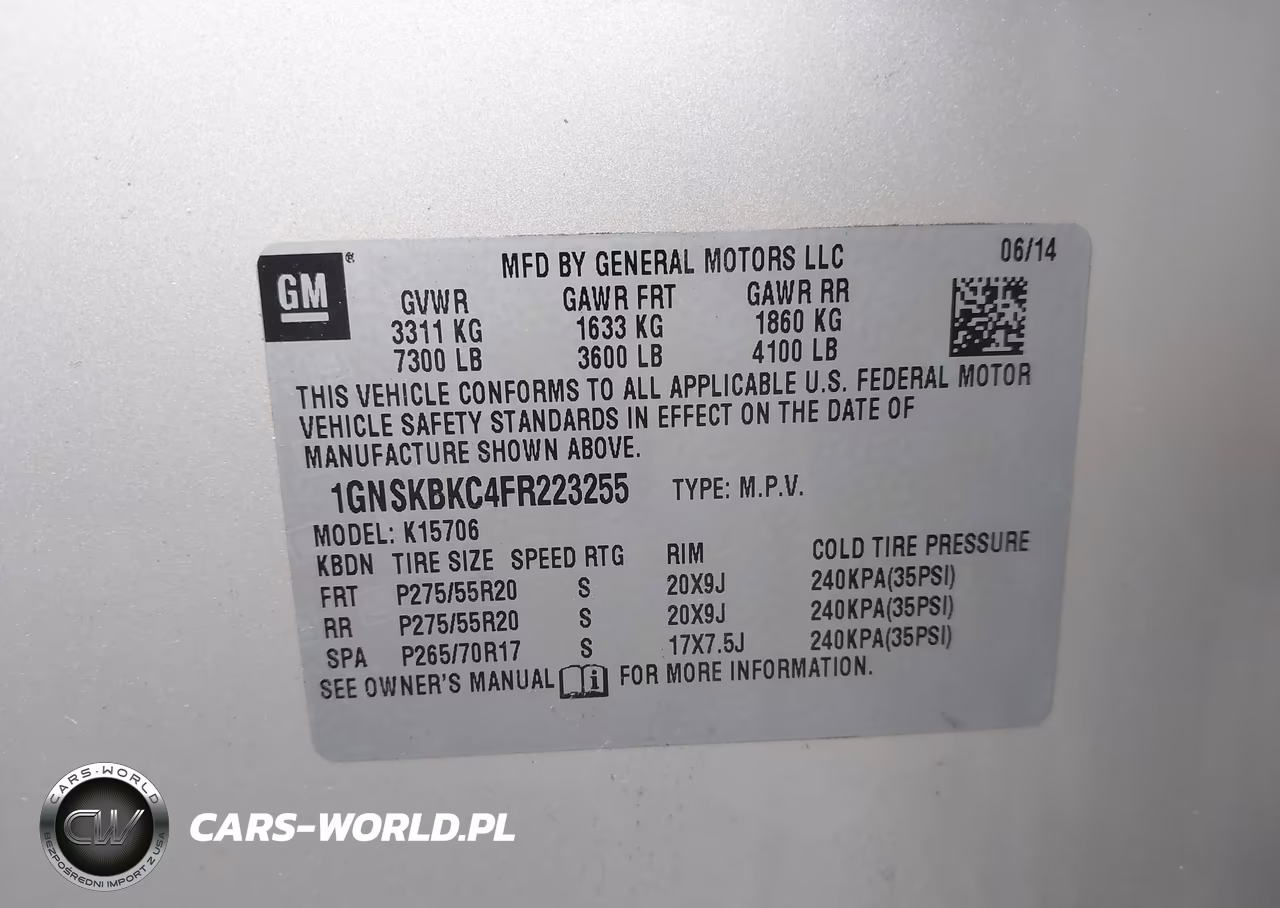 2015 Chevrolet Tahoe Lt VIN:1GNSKBKC4FR223255 - 9