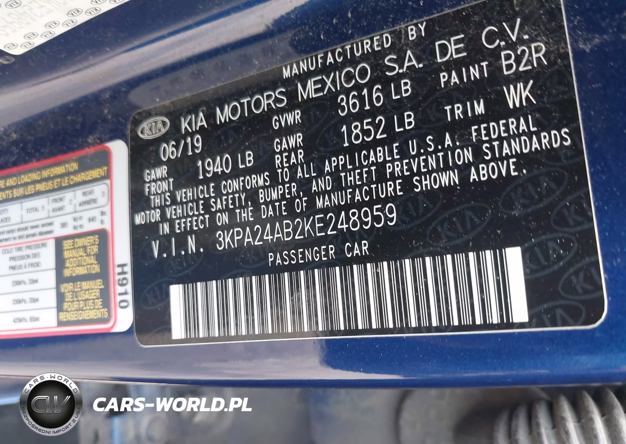 2019 Kia Rio S VIN:3KPA24AB2KE248959 - 9