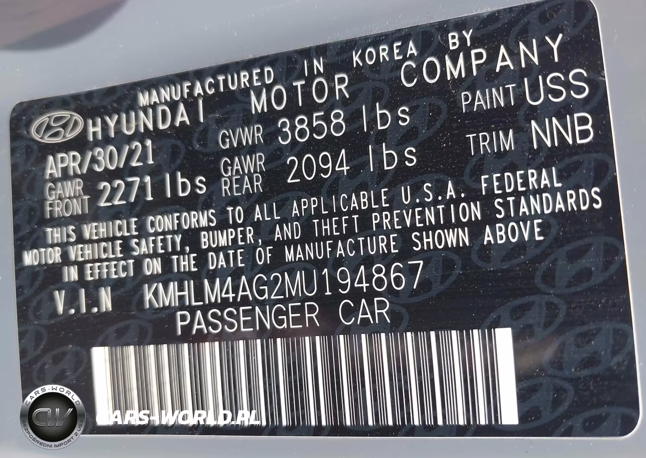 2021 Hyundai Elantra Sel VIN:KMHLM4AG2MU194867 - 9