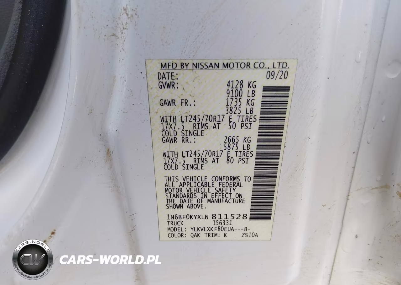 2020 Nissan Nv Cargo Nv2500 Hd Sv Standard Roof V6 VIN:1N6BF0KYXLN811528 - 9
