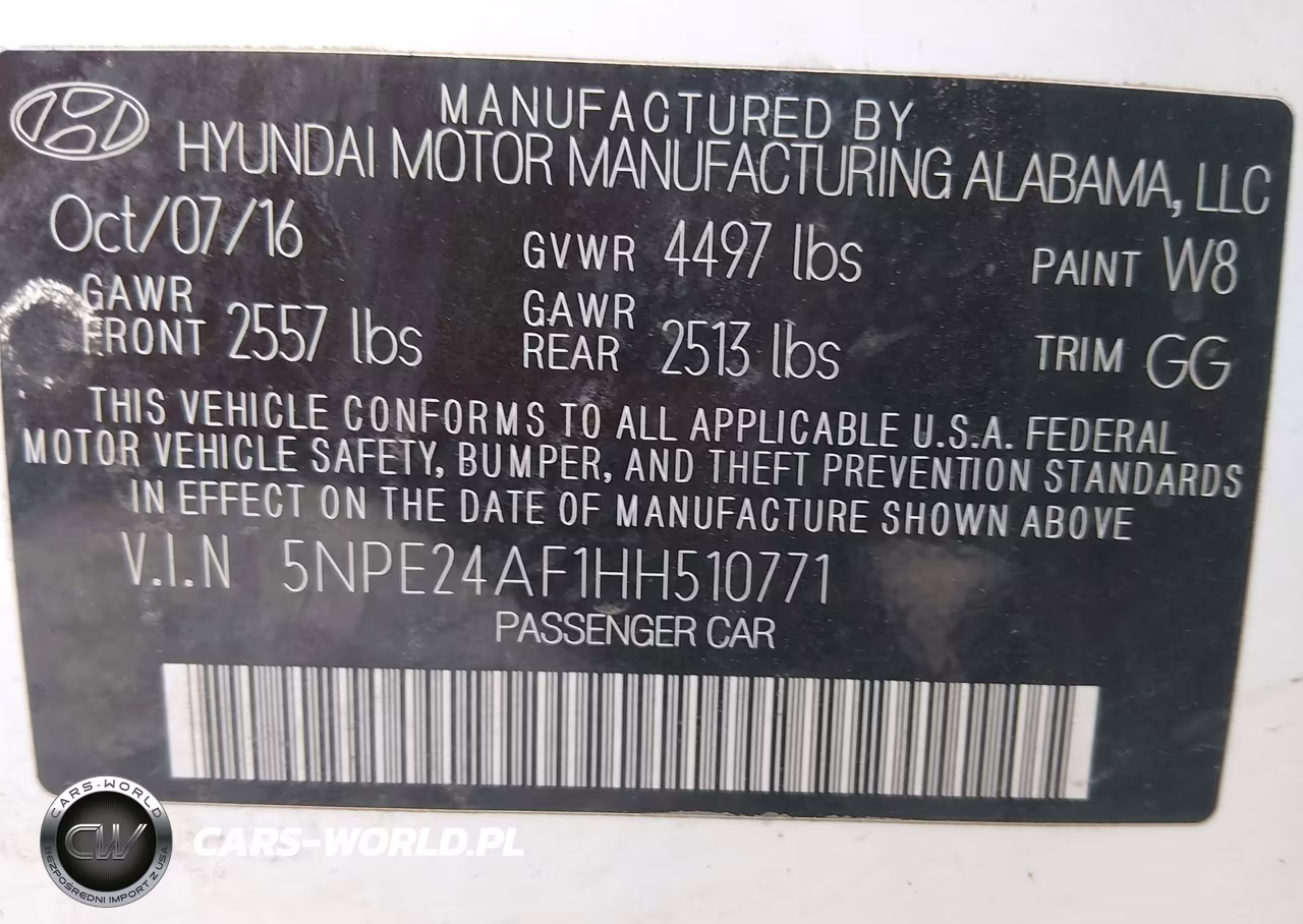 2017 Hyundai Sonata Se VIN:5NPE24AF1HH510771 - 9