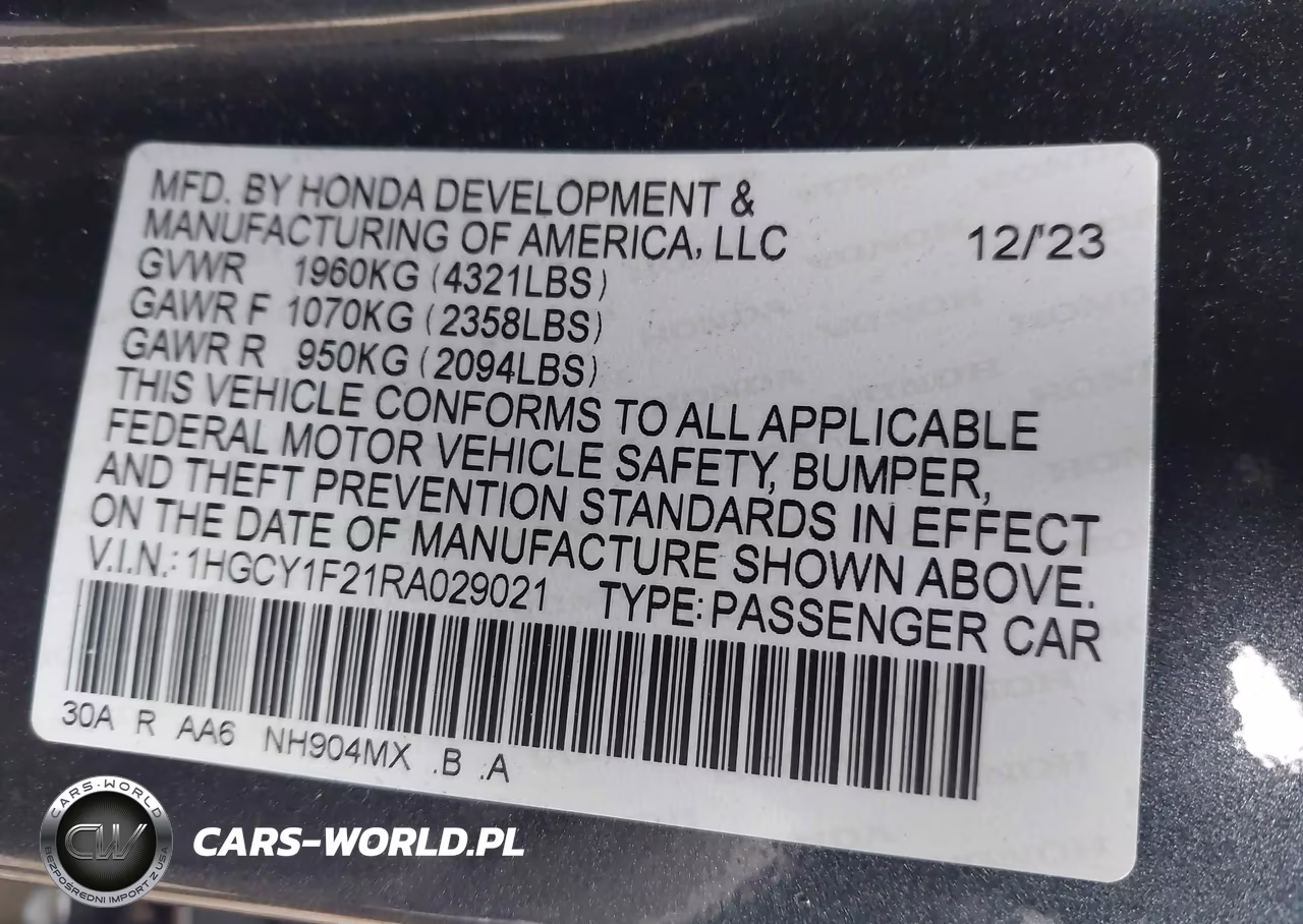2024 Honda Accord Lx VIN:1HGCY1F21RA029021 - 9
