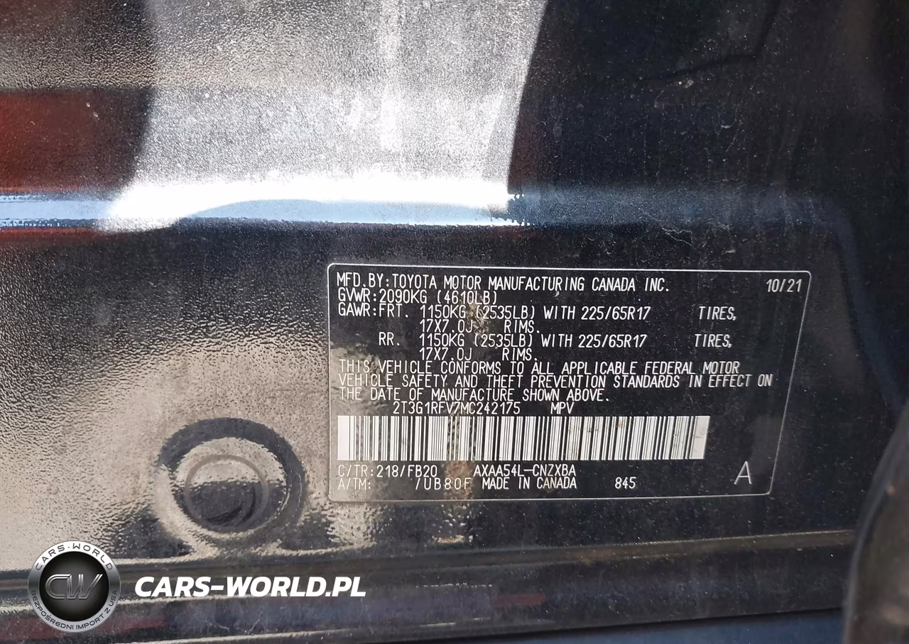 2021 Toyota Rav4 Le VIN:2T3G1RFV7MC242175 - 9