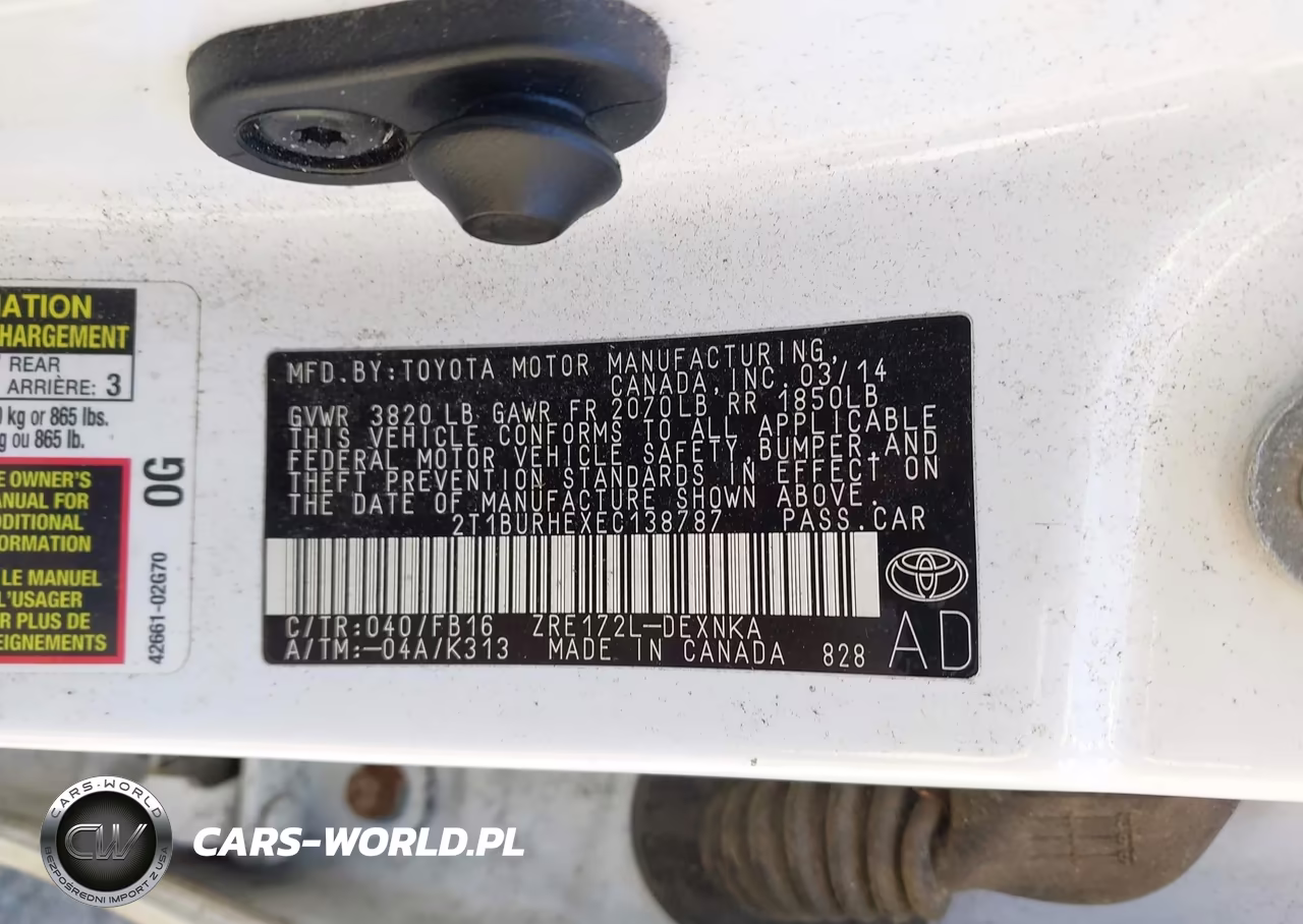 2014 Toyota Corolla Le VIN:2T1BURHEXEC138787 - 9