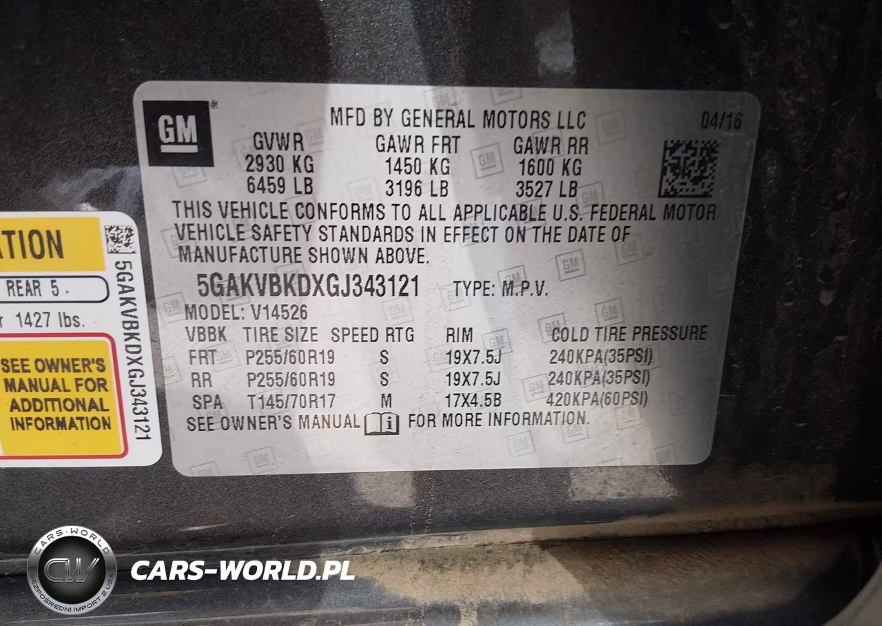 2016 Buick Enclave Leather VIN:5GAKVBKDXGJ343121 - 9
