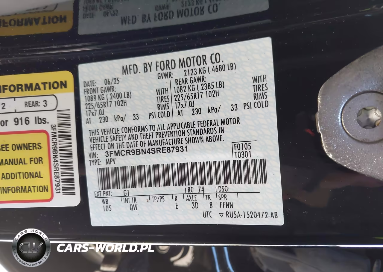 2025 Ford Bronco Sport Big Bend VIN:3FMCR9BN4SRE87931 - 9
