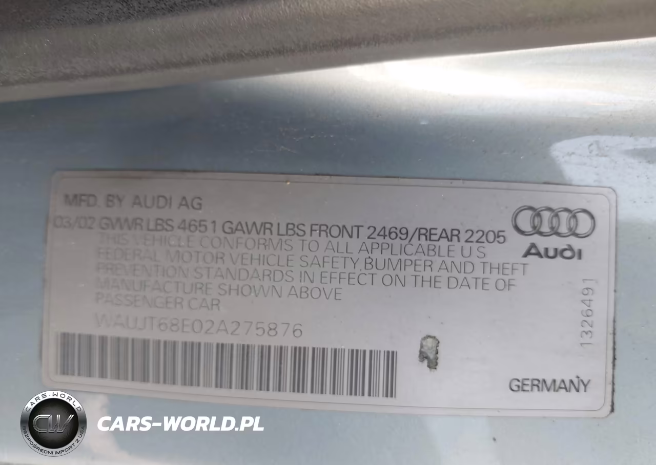 2002 Audi A4 3.0 VIN:WAUJT68E02A275876 - 9