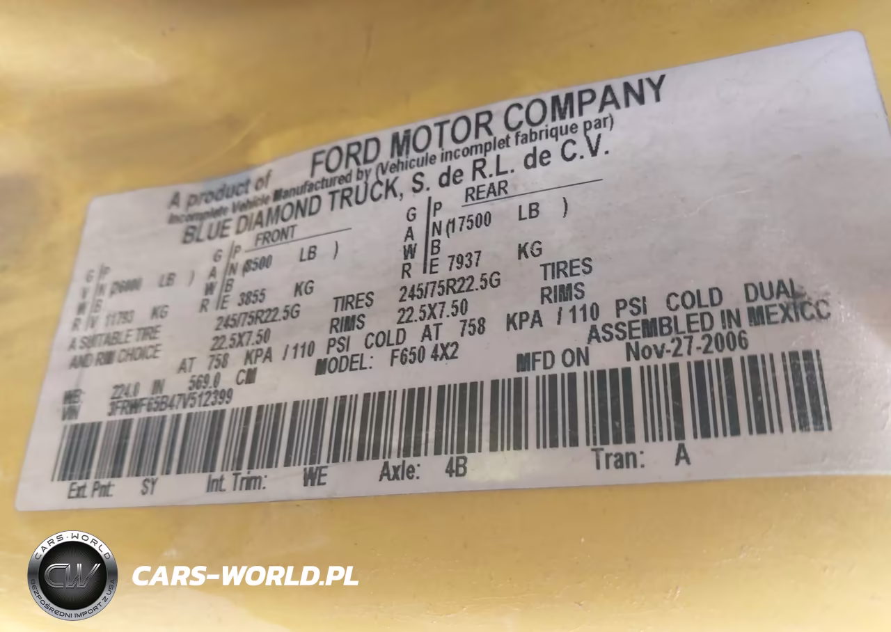 2007 Ford F-650 VIN:3FRWF65B47V512399 - 9